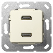 Разъем HDMI 2 местн. Gira крем глянцевый