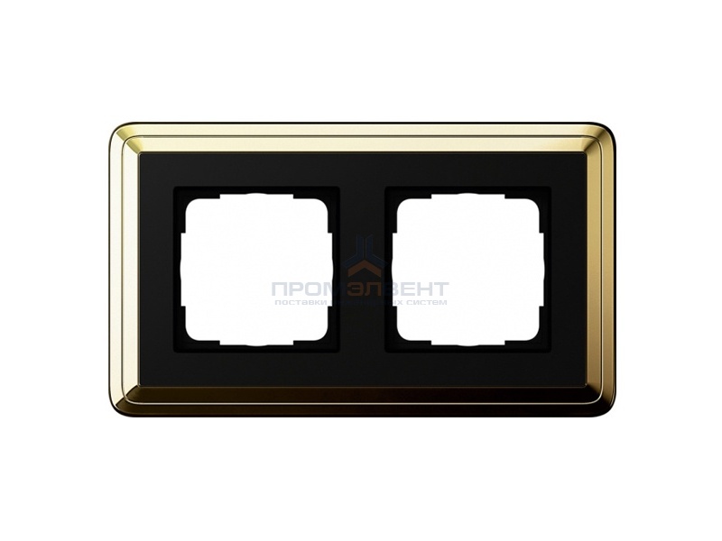 Рамка 2-ая Gira ClassiX Латунь/Черный