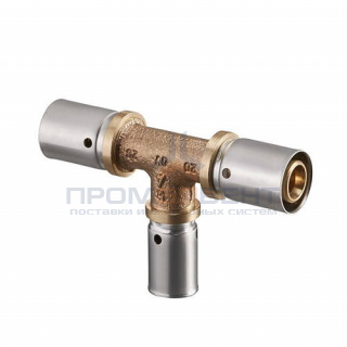 Тройник переходной Oventrop Cofit P - 20x2.5 x 16x2.0 x 20x2.5 (прессовой, бронза)