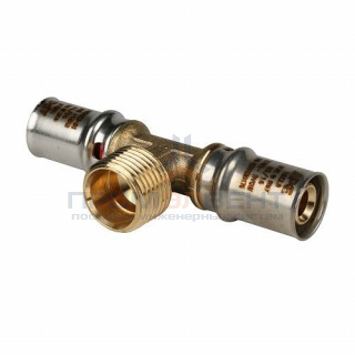 Тройник с переходом на наружную резьбу STOUT - 32 x 1" (прессовой, для металлопласт.труб)