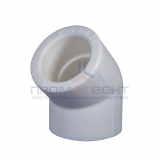 Отвод 45° KALDE - 50 (для полипропиленовых труб под пайку, цвет белый)