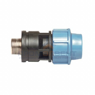 Переход на наружную резьбу UNIDELTA 1035 - 63 x 2" (винтовой, для труб ПНД, резьба латунная)