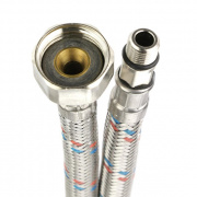 Подводка под смеситель гибкая Industrias Mateu (Штуцер/Гайка) - М10-18 x 1/2" (длина 1000 мм)