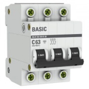 Автоматический выключатель EKF Basic ВА 47-29 3P 63А (C) 4,5кА (автомат электрический)