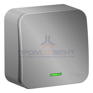 Выключатель 1-клавишный с подсветкой (cх.1) Blanca Schneider Electric 10А 250В алюминий