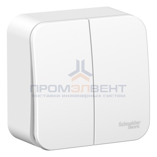 Выключатель 2-клавишный (cх.5) Blanca Schneider Electric 10А 250В белый изол.пластина