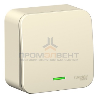 Выключатель 1-клавишный с подсветкой (cх.1) Blanca Schneider Electric 6А 250В молочный