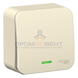 Переключатель 1-клавишный с подсветкой (cх.6) Blanca Schneider Electric 10А 250В молочный и.пластина