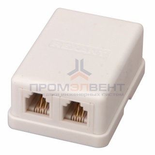 Телефонная розетка двойная 2хRG11 6P-4C Rexant