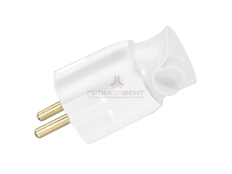 Вилка Legrand с заземлением 16А с поворотным механизмом белая