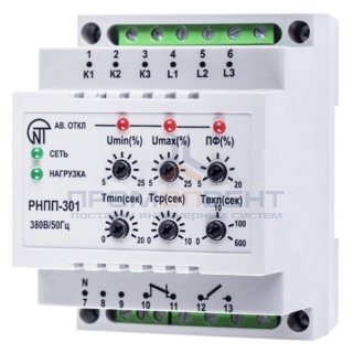 Трехфазное реле напряжения, перекоса и последовательности фаз РНПП-301-3