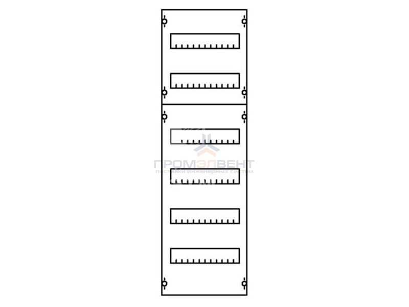 Панель под установку модульных устройств 1ряд/6 рейки высота 900 мм